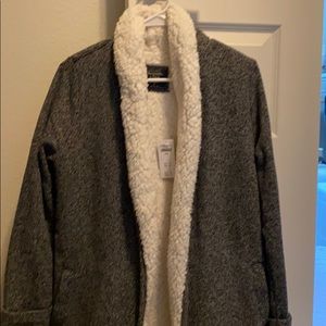 Sherpa fleece lined cardigan